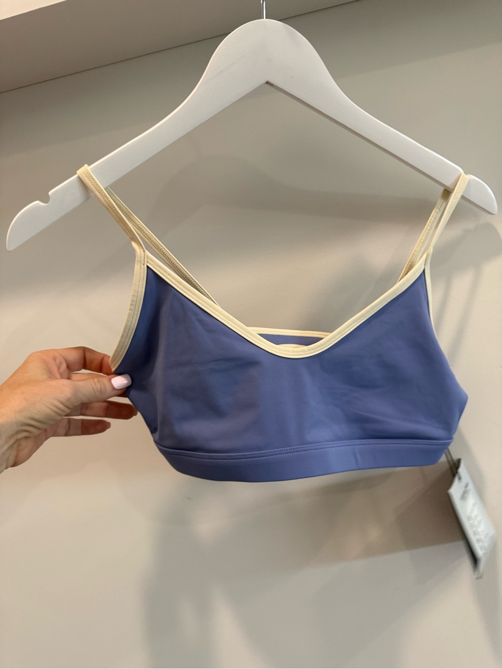 Spiritual Gangster Lavender Sports Bralette with Cream Trim
